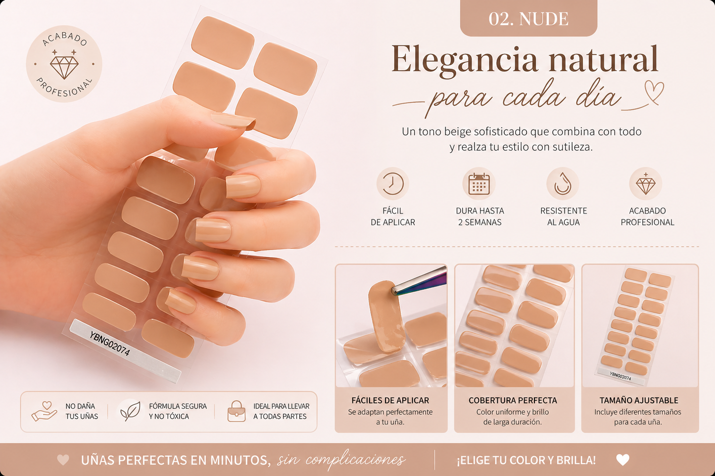 UÑAS DE GEL SEMICURADO - BEIGE