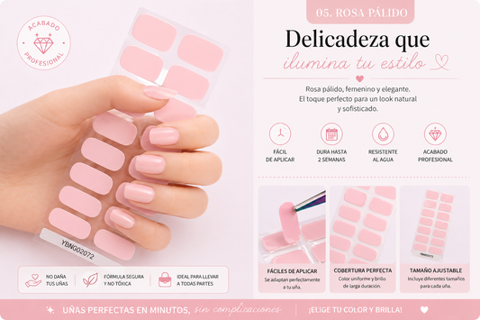 UÑAS DE GEL SEMICURADO - ROSA PALIDO