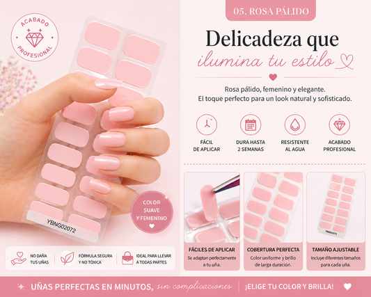 UÑAS DE GEL SEMICURADO - ROSA TRANSPARENTE