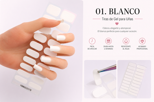 UÑAS DE GEL SEMICURADO - BLANCO